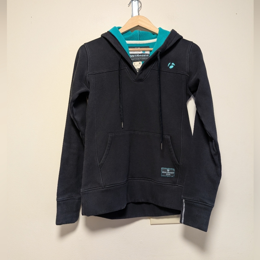 Bontrager Trek Cycling Hoodie Sweatshirt Women’s Small Black Teal